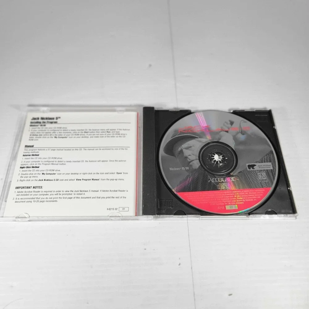 Jack Nicklaus 5 PC Golf Game Easy Access to Over 100 Courses! CD-Rom 95/98